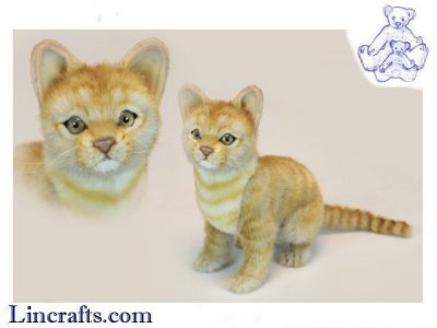Soft Toy Cat, Ginger Kitten Sitting by Hansa (24cm.H) 6575
