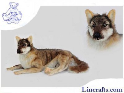 Soft Toy Wolf Lying by Hansa (66cm.L) 6762