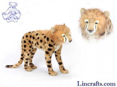 Soft Toy Cheetah Wildcat Jacquard Cub Standing by Hansa (63cm.L) 6764