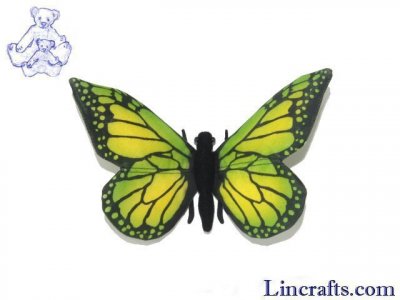 Soft Toy Green Butterfly by Hansa (14cm) 7102