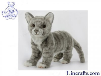 Soft Toy Grey Cat by Hansa (40cm.L) 7229