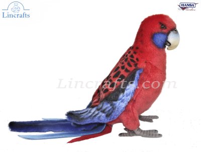 Soft Toy Bird, Crimson Rosella by Hansa (30cm) 8222