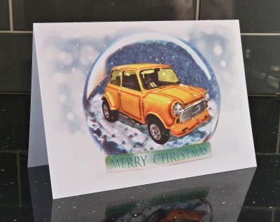 Nostalgia Custom Car, That Mini, Christmas Card by LDA. XM15