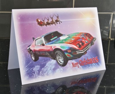 Celestial Trans Am Custom Car Christmas Card by LDA. XM12