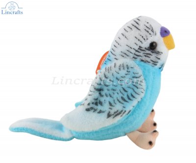 Soft Toy Blue Budgie with sound by Living Nature (20cm) AN394b