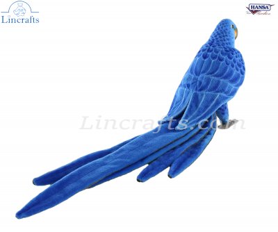 Soft Toy Bird, Hyacinth Macaw by Hansa (56cm.L) 7371
