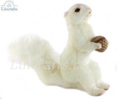 Soft Toy White Squirrel with Nut by Hansa (19cm.H) 7742