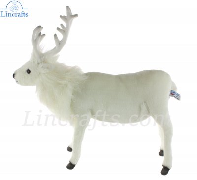 Soft Toy White Reindeer by Hansa (50cmL) 6190