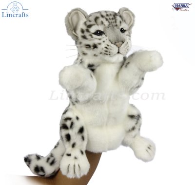 Soft Toy Snow Leopard Hand Puppet by Hansa (28cm H) 7502