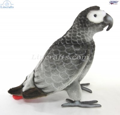 Soft Toy Bird African Grey Parrot by Hansa (33cm)