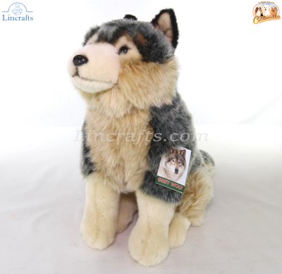 Soft Toy Grey Wolf by Faithful Friends (30cm)H F90655R