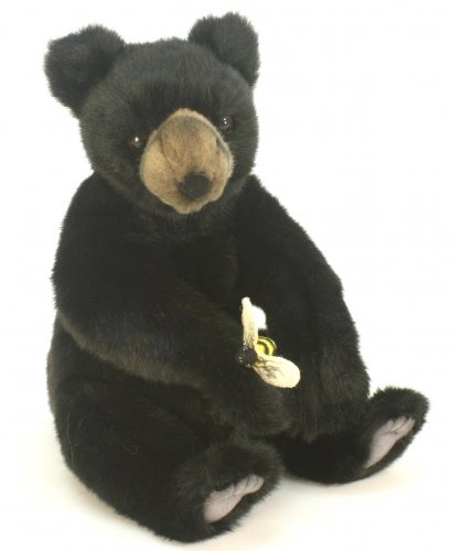 Soft Toy Black Bear by Hansa (24cm) 5772