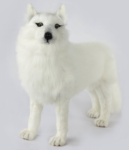 Soft Toy White Wolf Standing by Hansa (64cm.L) 7316