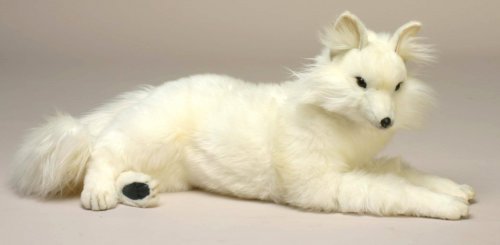 Soft Toy Snow Fox Lying by Hansa (60cm) 4796