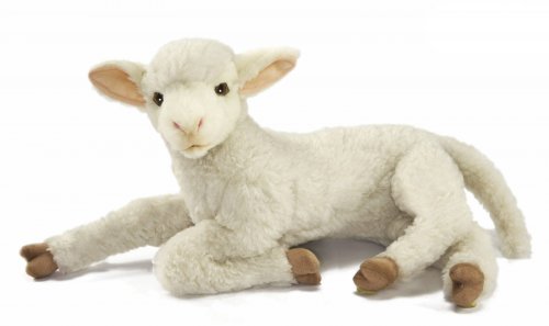 Soft Toy Lamb White Laying by Hansa (33cm) 6563