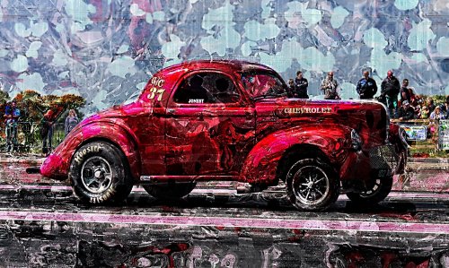Drag Racing Car Print | Poster 40's Willys Coupe - various sizes: A4: Gloss