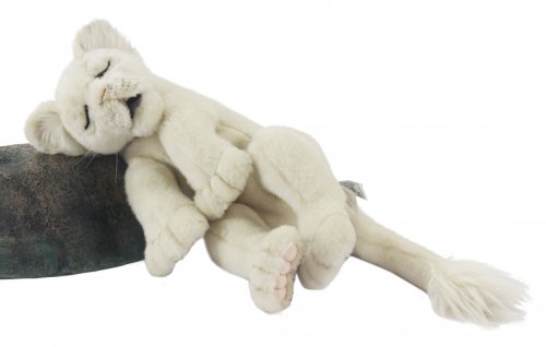 Soft Toy Wildcat, White Lion Sleeping by Hansa (49cm) 6363