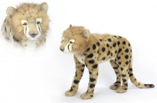 Soft Toy Cheetah Wildcat Jacquard Cub Standing by Hansa (63cm.L) 6764