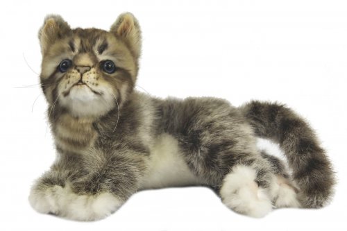 Soft Toy Kitten Gray by Hansa  (20cm.L) 7978