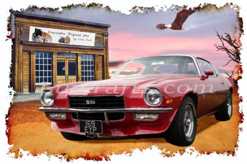 Chevrolet Camaro American Car Birthday Card created by LDA.  C30