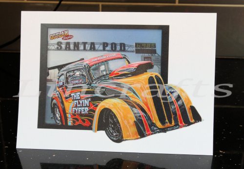 Flyin' Fyfer Outlaw Anglia, Drag Racing Birthday Card. Auto wall art, car print by LDA. C40
