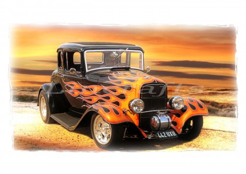 Hot Rod Print | Poster 1932 Ford Coupe - various sizes: A5: Lustre