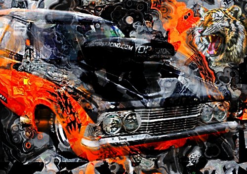 Ford Mk3 Cortina Drag Racer Car Print | Poster Tiger Tina, Wildcat Drag Racing - various sizes: A1: Lustre