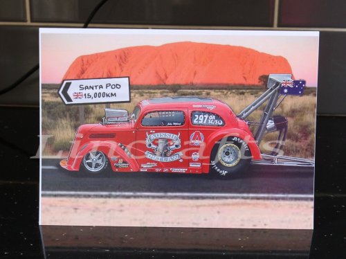 Aussie Outlaw Ford Pop, Outlaw Anglia Birthday Card. Auto wall art, car print by LDA. C45