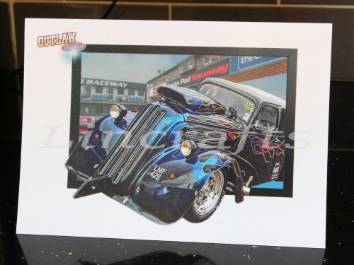 Ginners, Ford Fordson Van, Outlaw Anglia Birthday Card. Auto wall art, car print by LDA. C42