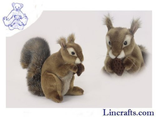 Soft Toy Red Squirrel with Nut by Hansa (22cm)