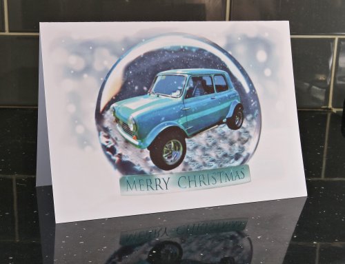 Nostalgia Custom Car, This Mini, Christmas Card by LDA. XM14