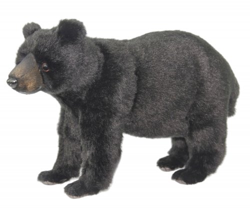 Soft Toy Black Bear Standing by Hansa (32cm) 8068