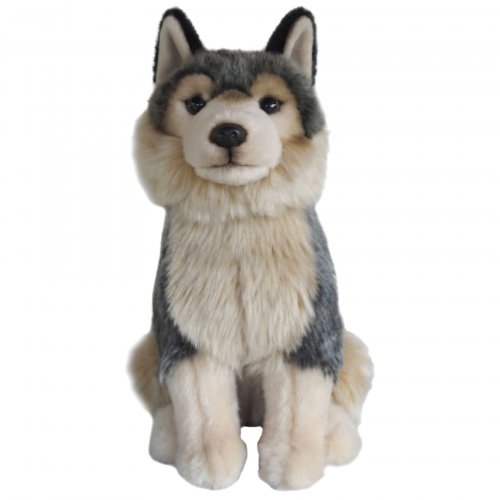 Soft Toy Grey Wolf by Faithful Friends (30cm)H F90655R