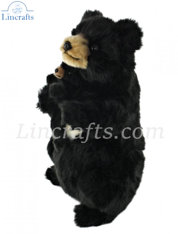 Hansa Black Bear Mama and Cub 7966 Soft Toy Sold by Lincrafts Established 1993 