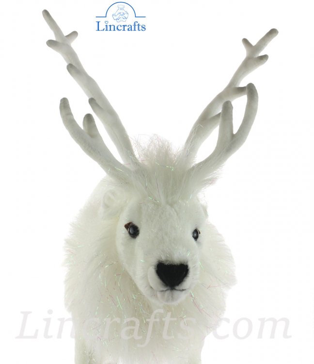 Soft Toy White Reindeer by Hansa (50cmL) 6190 | Lincrafts Soft Toy White Reindeer by Hansa (50cmL) 6190 | Lincrafts