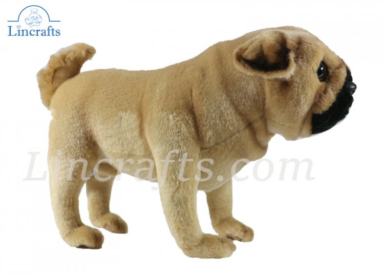 Hansa Standing Pug 7189 Plush Soft Toy Dog Sold by Lincrafts Established 1993 