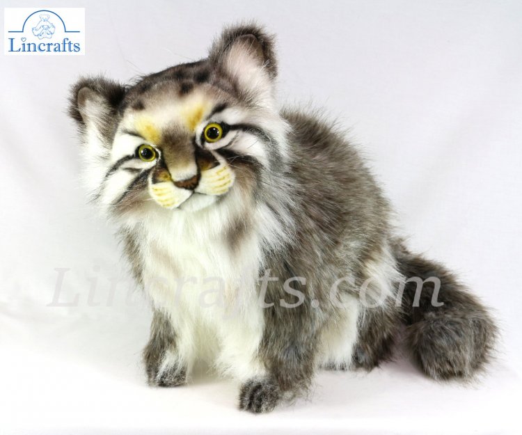 Hansa Sitting Pallas or Manul Cat 7169 Soft Toy Sold by Lincrafts Est 1993 