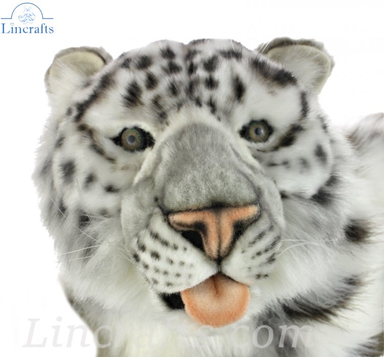 Snow Leopard Jacquard Large Stuffed Animal, Leopard Plush Toy