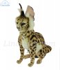 Soft Toy Serval Cat Sitting by Hansa (26cm) 8040