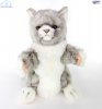 Soft Toy Hand Puppet Grey Cat by Hansa (25cm)H 7163