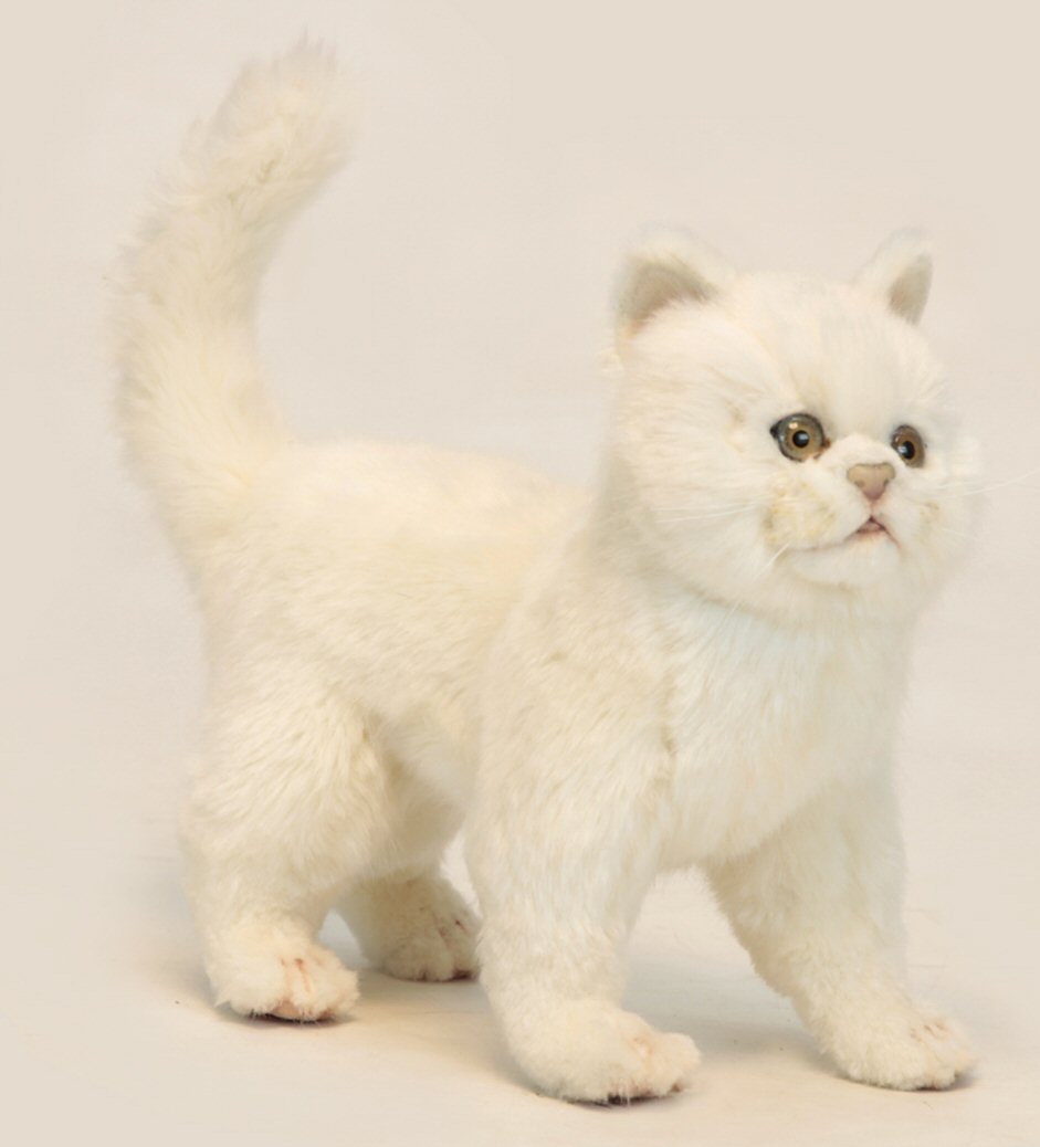 Soft Toy Cat, White Kitten by Hansa (29cm) 6434 Lincrafts